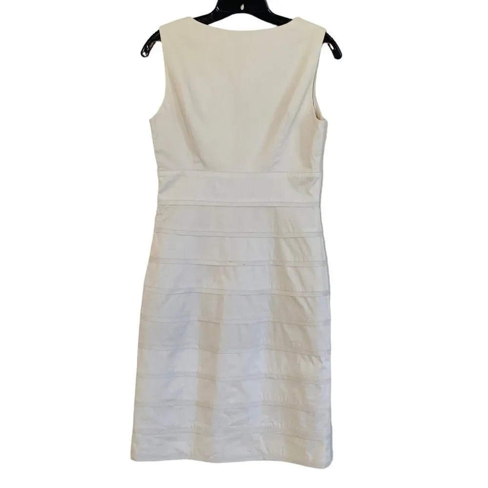 Robert RodriguezTan Tiered Sleeveless Sheath Dress Sz 8